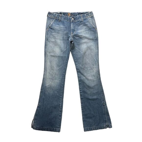 Vintage Y2K 7 for All Mankind 100% Cotton Flare Jeans Size 28 - Picture 1 of 16